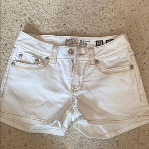 White Miss Me Shorts. Size 27.